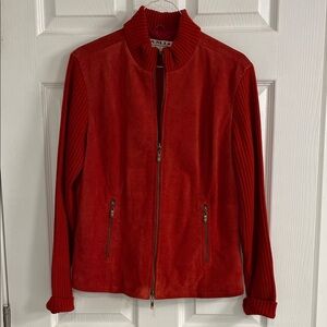 Ami Bold Red Suede Jacket